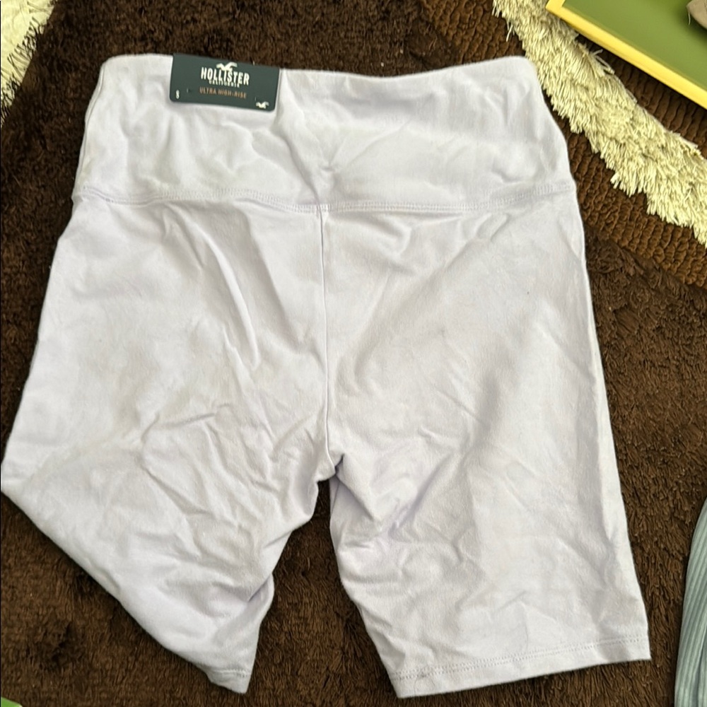 Hollister Purple Bike Shorts Smooth Stretchy Mid-Thigh